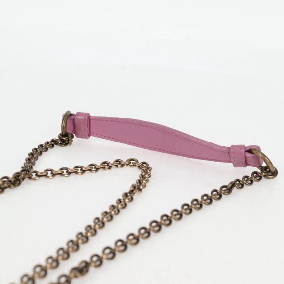 BOTTEGA VENETA INTRECCIATO Chain Shoulder Bag Leather Purple Auth 132823V - Picture 9 of 16